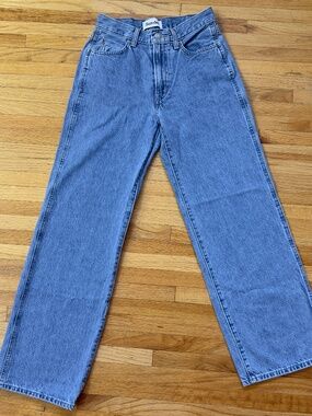 Sun-deh High Rise Straight Wide Leg Jeans | Light Wash Denim | 90s Minimalist